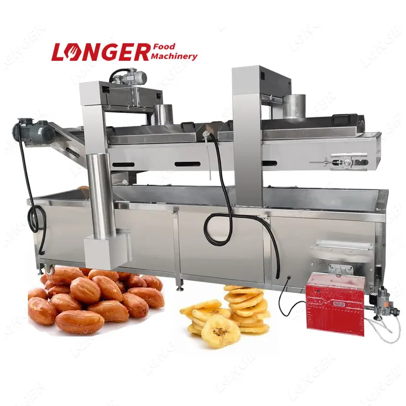 Continuous Electric Plantain Chips Potato Chips Frying Conveyer Belt Groundnut Fryer Machine