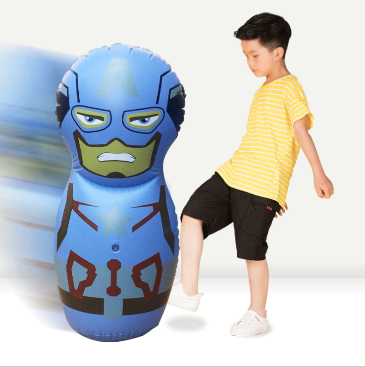 Children kids play inflatable pvc penguin punching boxing sand bag for funny game