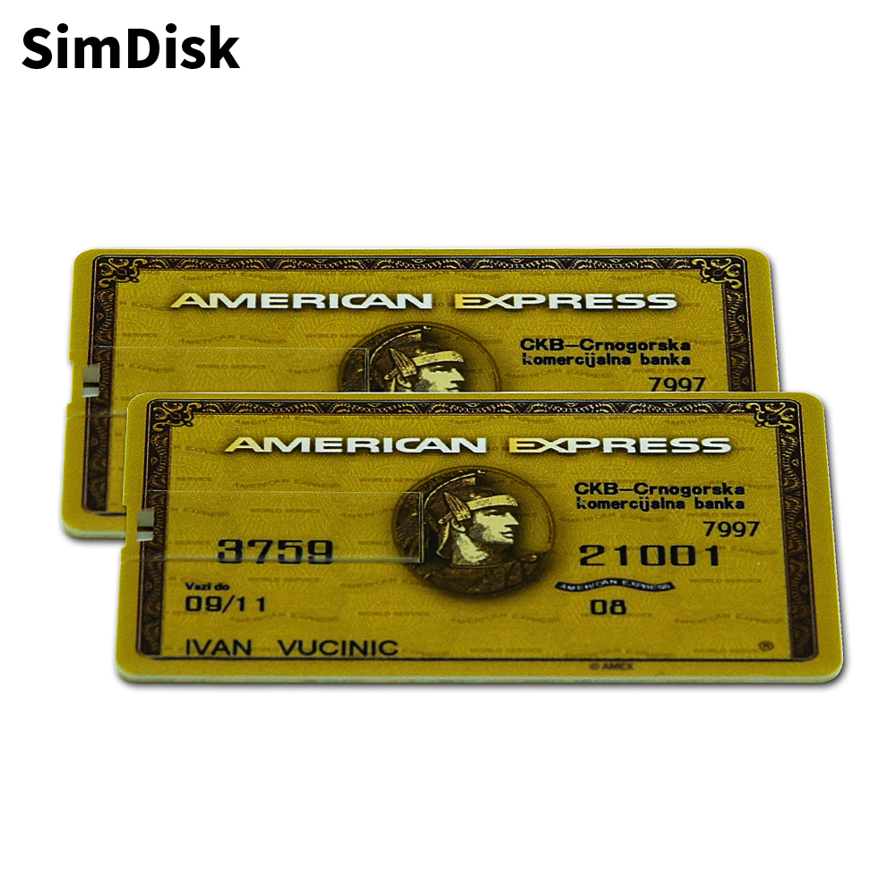 SimDisk Factory Direct Sales Gadgets Pendrive USB2.0 128M 256M 512M 1GB 2GB 4GB 8GB 16GB 32GB 64GB 128GB Credit Card Flash Drive