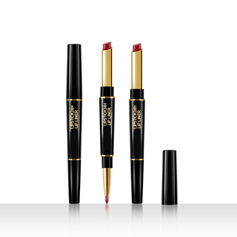Double-Headed Lipstick Lip Liner 2 In 1 Creamy Matte Lip Liner Waterproof Pearly Mat Lipsticks And Lip Liner Set Private Label