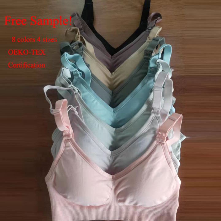 Free Sample OEKO-TEX Certification UK Plus Size Maternity Clothes Underwear Breastfeeding Pregnant Wear Nursing Bra Seamless