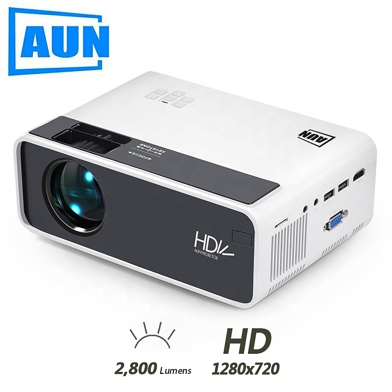 Мини-проектор AUN D60S, 1280x720P, Android WIFI, светодиодный проектор для домашнего кинотеатра 1080P, 3D видеопроектор