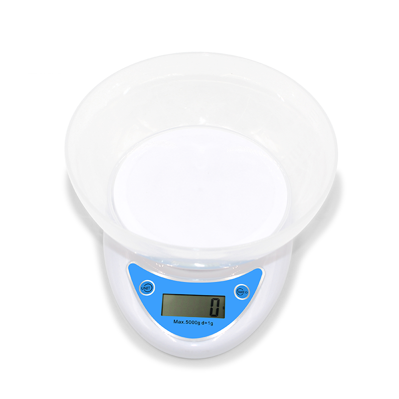 New Custom LCD 1g5Kg Big Weighing ABS Plastic Bowl Digital Bread Cack Kitchen Scale