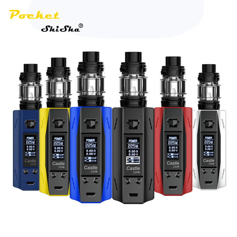 Оригинальный вездеходы замок 225 Вт box mod kit с 5 мл SR-11 танк вейпер комплект VW TC электронная сигарета комплект стартера пары vape