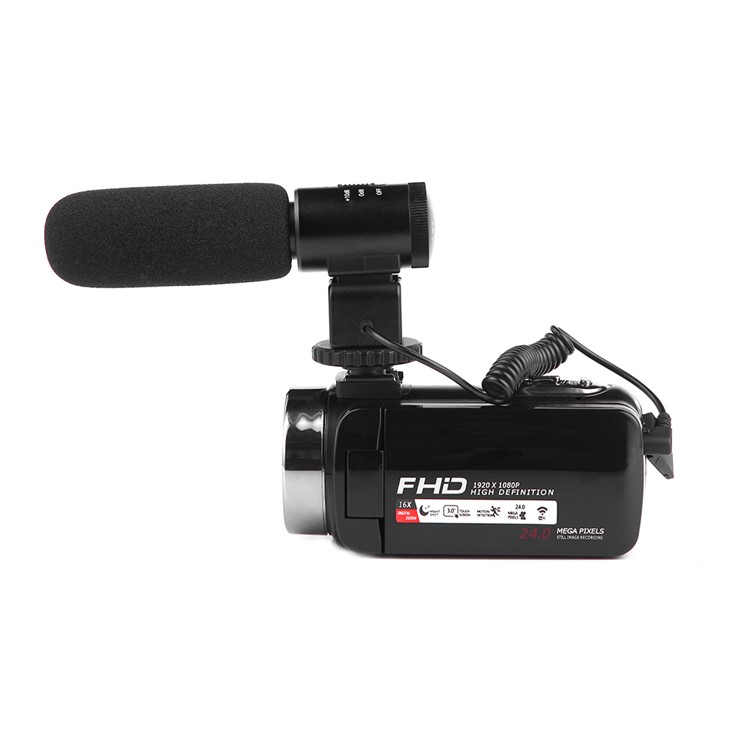HDV01 портативная видеокамера с аудио вход Full HD CMOS сенсор черный клор 16xzoom