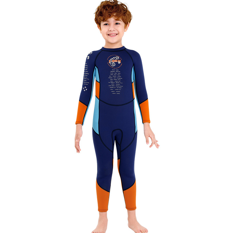 The new combinaison children's diving suit fun 2.5mm onesie thickened warm and sun-protected quick-dry wetsuits