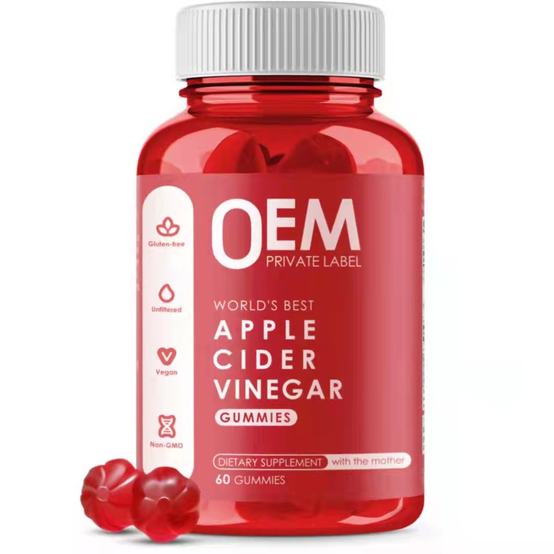 Private Label Organic Vegan Vitamins Supplement Apple Cider Vinegar Gummies Candy For Weight Loss