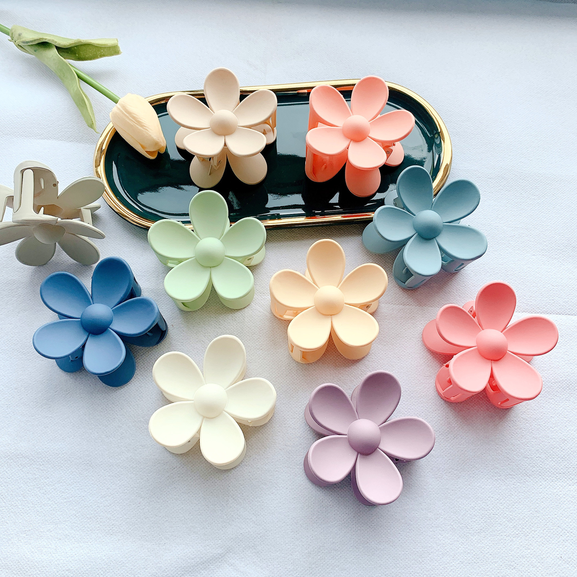 Custom Summer Candy Color Frosted Flower Clip Temperament Beautiful Dish HairClip Hair Accessories