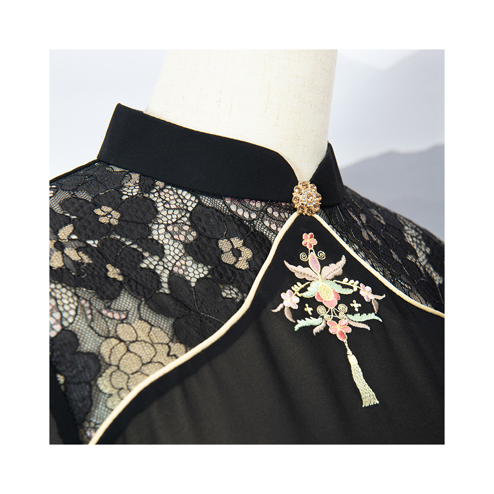 Wholesale Customized Chiffon Plus Size Chinese Young Dress Sexy Cheongsam Girl