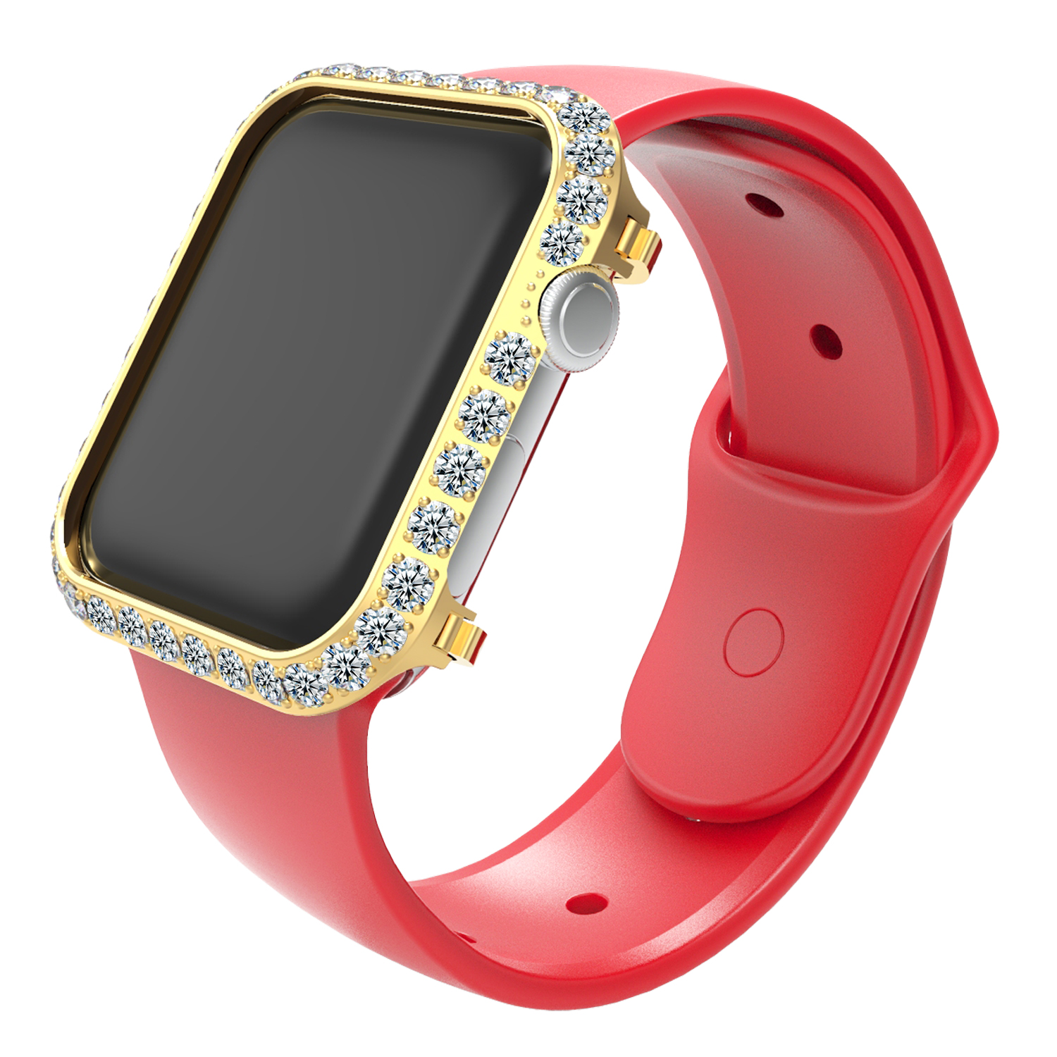Custom Logo Gift OEM Luxury Diamond Smart Watch Case for Apple Iwatch 44mm Protective Watches Face Case Cover