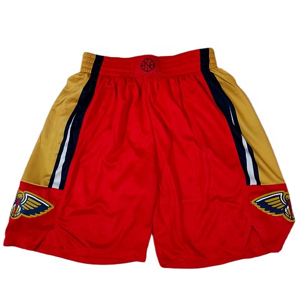 Original NBAS Team Pelicans with logo High Quality Boys Mesh Sports Basketball Shorts for Men S-2XL