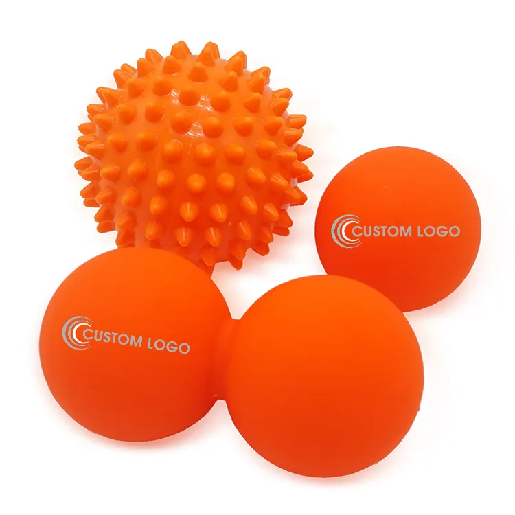 Custom Logo Physical Relaxation Yoga Silicone Peanut Double Lacrosse Massage Ball Kit