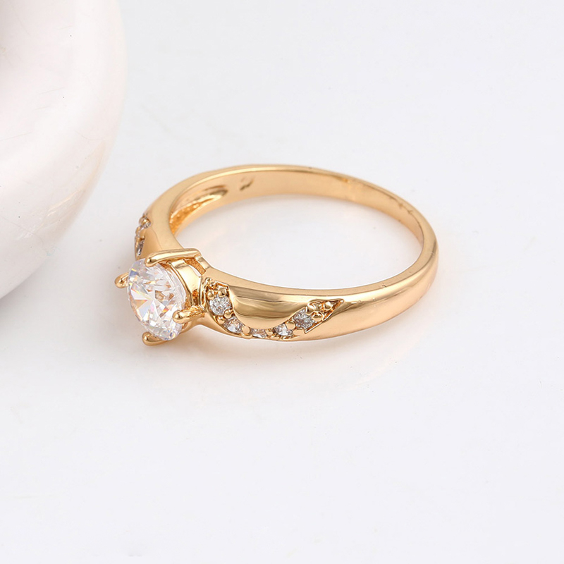 engagement wedding ring bright crystal rings jewelry women cheap price 18k gold ring