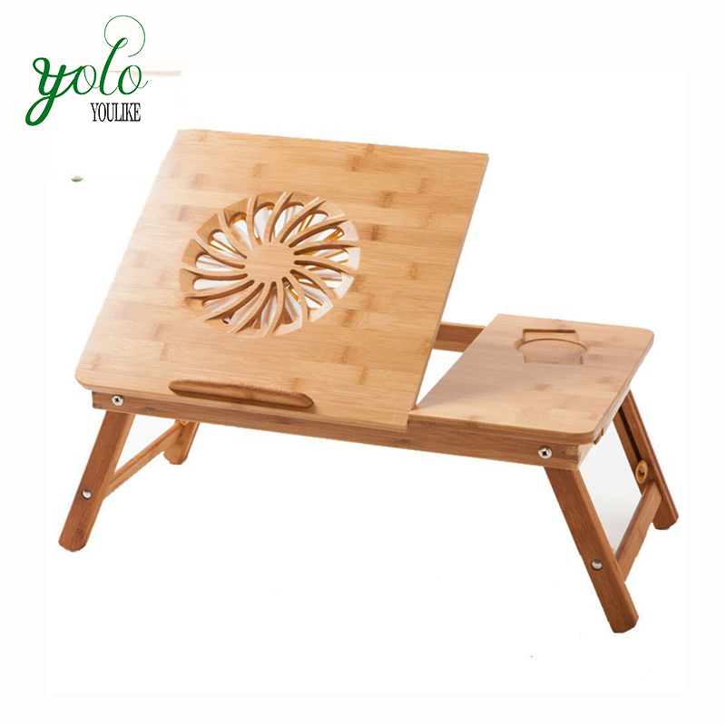 Регулируемый стол для ноутбука Mutil 100% Bamboo с вентилятором USB