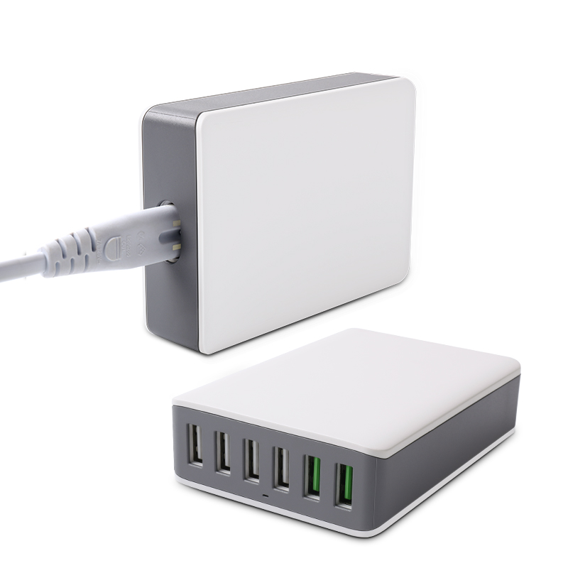 Зарядное устройство USB, 60 Вт, 12 А, 4, 5, 6 портов, Настольная зарядная станция USB с несколькими портами для iPhone, iPad, Galaxy, Huawei, планшетов