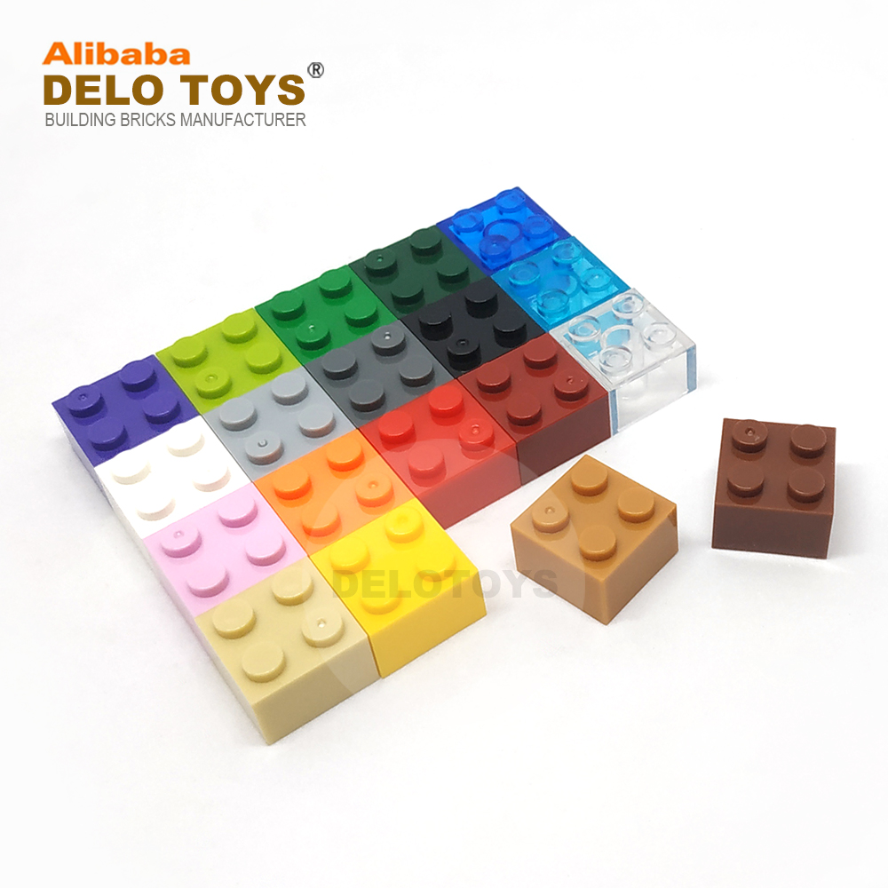 DELO игрушки (31 цвет) DIY части 2x2 пластиковый строительный блок кирпич 2*2 (№)