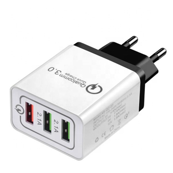 Оптовая продажа, цветные зарядные устройства USB с 3 портами ес и сша, быстрая зарядка QC 3,0, дорожное сетевое зарядное устройство USB