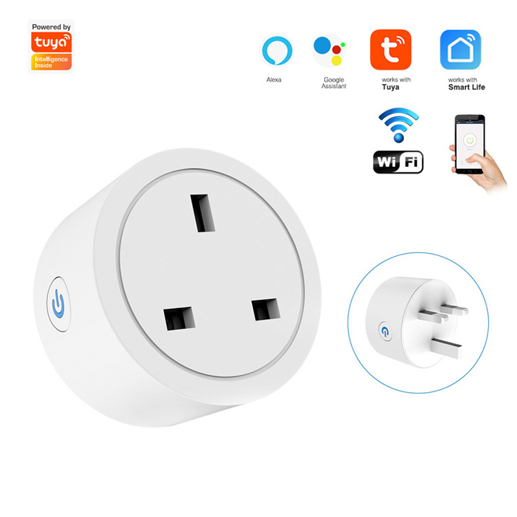 16A amp стандарт Великобритании enchufe inteligente WiFi беспроводной смарт-разъем корпус работает с Alexa и Google Home Tuya Plug oem
