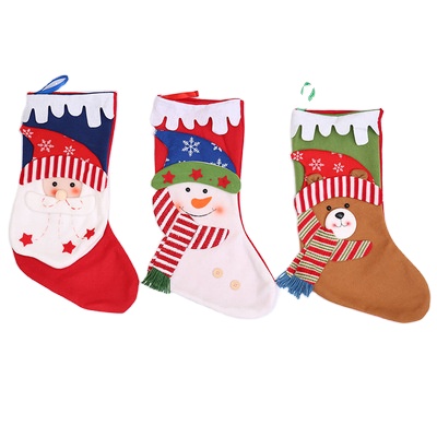 Cost-effective decoration Christmas stockings embossed printing Christmas stockings