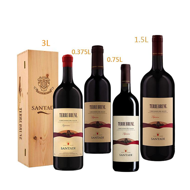 Стеклянная бутылка Jeroboam хорошего качества Del Sulcis Superiore Doc Jeroboam, 3 л, деревянная коробка, качественный винный стол, итальянский