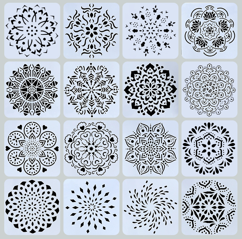 Hollow Mandala Spraying Template Diy Children's Holiday Wall Painting Decorative Painting Stencils