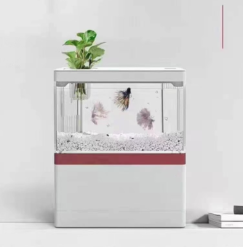Современный Настольный мини-аквариум ZAOHETIAN, USB-аквариум со светодиодной лампой