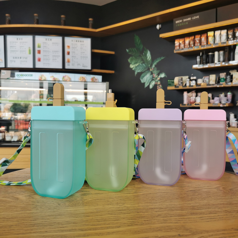 Popsicle plastic drink purses cup handbag drink purse with straw