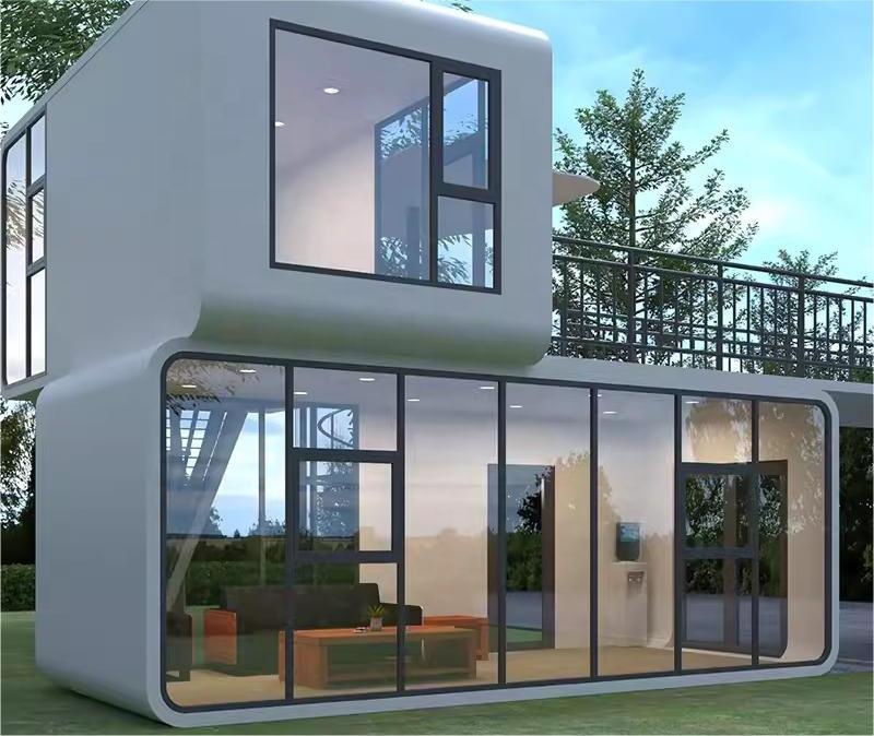 Custom Designed Outdoor Prefabricated Houses and Mobile Office Buildings for Coffee Shops Dessert Shops and Apple Cabins