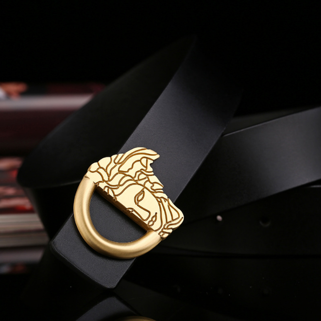Men's belt fashion New genuine leather belt copper buckle smooth buckle designer brand Belt