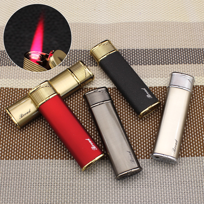 BD283 new windproof red flame lighter, metal inflatable cigarette lighter, wholesale of smoking accessories