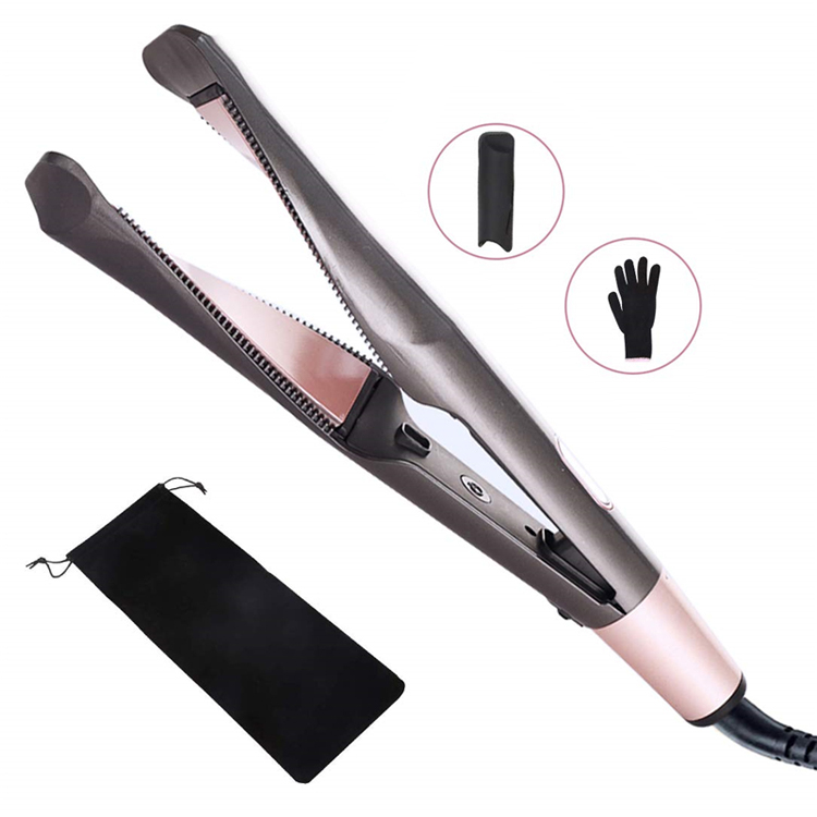 2 in 1 Electric Ceramic Hair Straighter Tourmaline With Digital LED Display Hair Curler Straightener