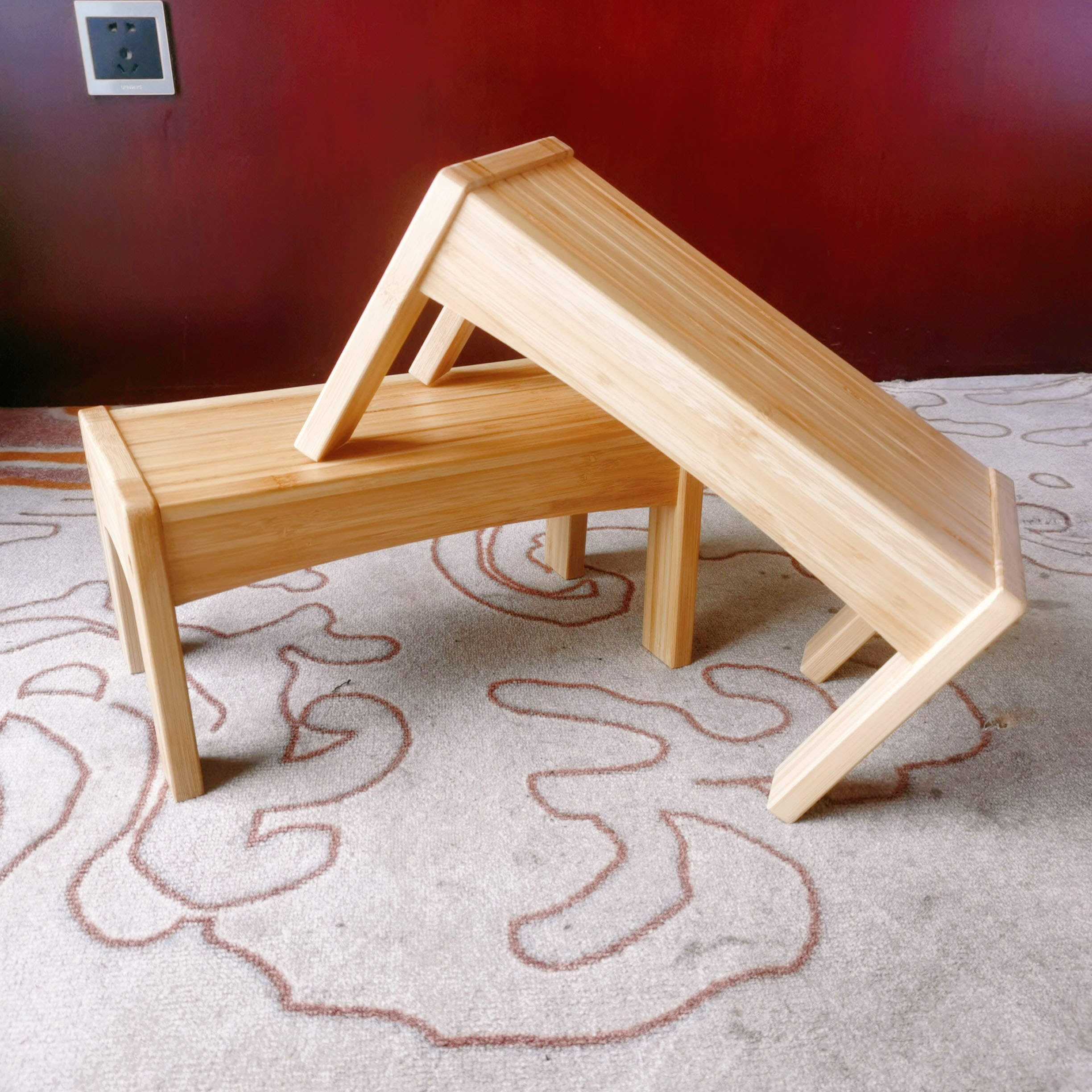 Indoor And Outdoor Modern Counter Wooden Stacking Lightweight Kids Step Stools Wholesale Customization