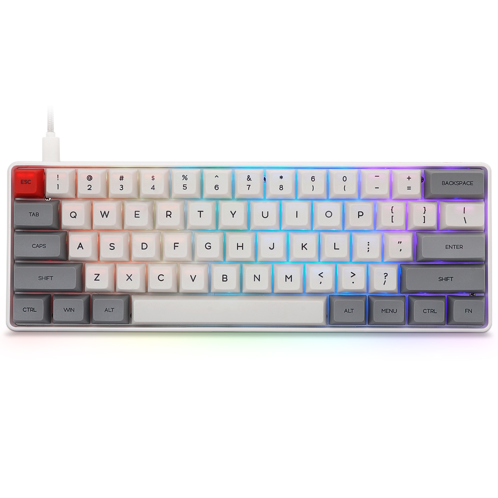 Горячая продажа SK61 61 кнопочный переключатель Gateron 60% rgb механическая клавиатура