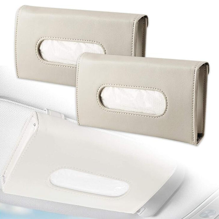 Car Tissue Holder Paper Towel Box PU Leather Tissue Box Holder For Car Sun Visor Seat Back