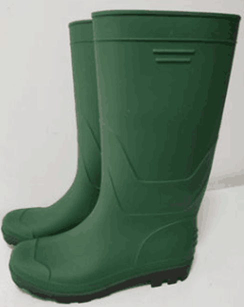 RB108 Green Italy Style PVC Portable Safety Rain Boots without Steel Toe