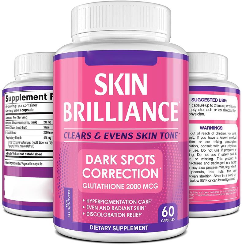 Private Label Skin Whitening Pills Glutathione Whitening Capsules Pills Anti aging Effect and Powerful Antioxidant 60caps