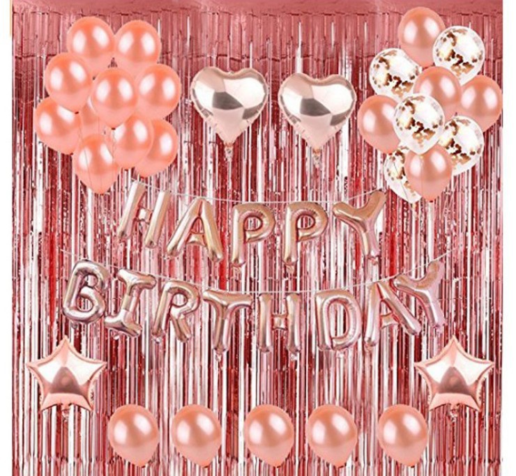 wholesale Birthday Party Supplies Rose Gold Party Decorations Rose Gold Confetti Balloons Banner Birthday Party Decorations Set