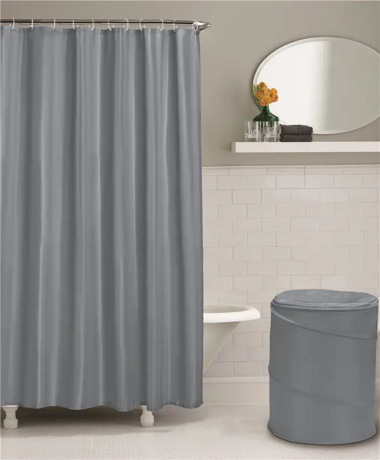 Reador Wholesale Amazon Hotel Quality, Machine Washable, Water Repellent Grey Bathroom Shower Curtain