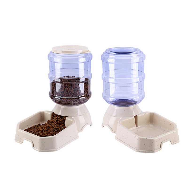 New Cute Self-dispensing Gravity Pet Feeder And Waterer For Dogs Cats