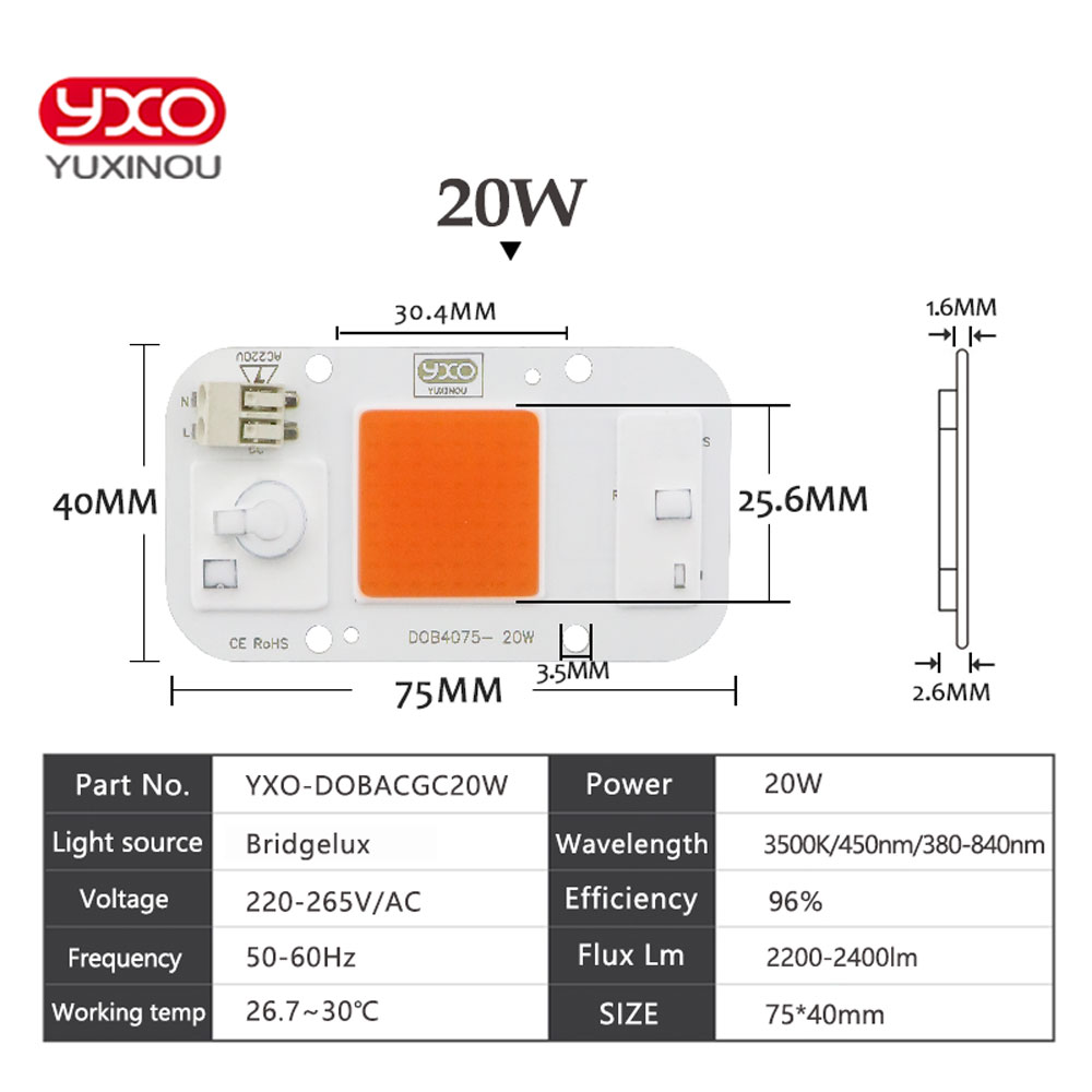 Good Price High Brightness 3500K 6500K 20W 30W 50W Cob Led Chip With Led Strip Lights