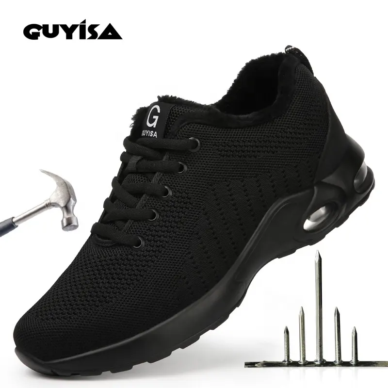 GUYISA Steel Toe security Sneakers Men Women  Safety Work Shoes Lightweight Slip Resistant Puncture Proof Industrial Footwear