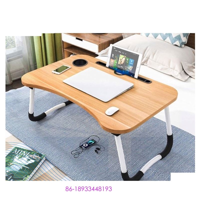 Wood Portable Foldable Laptop Table Desk With Foldable Legs & Cup Slot For Eating Breakfast Sofa Notebook Computer Stand