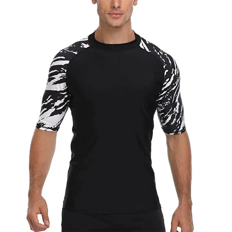 Wholesale Sun Protection Rashguard Swim Shirt UPF 50+ Short Sleeve Rashguard Swimsuit Cheap Surf T Shirt