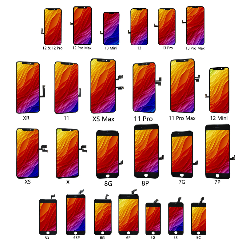 ЖК-экран для мобильного телефона iPhone 12 13 12pro 11pro xs, дисплей с сенсорным экраном для замены для iPhone 11xr, 8, 8plus, 7, 6, 6plus, 5