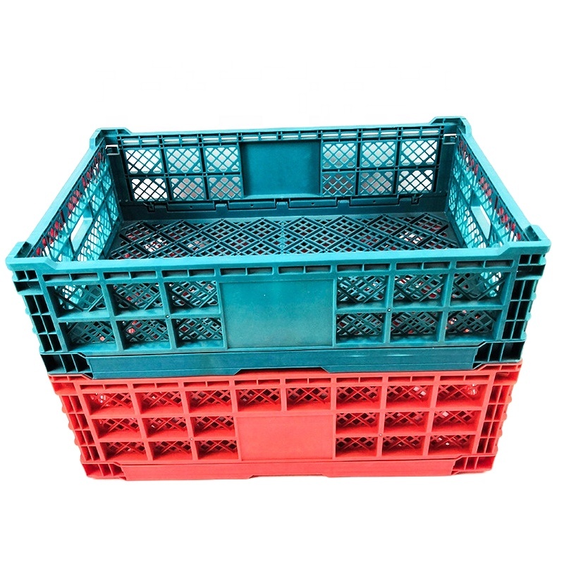 Heavy Duty Large Vented Food Grade Pallet Folding Fruit Bins for Sale Crates Plastic Plastic Box Storage of Vegetable and Fruit