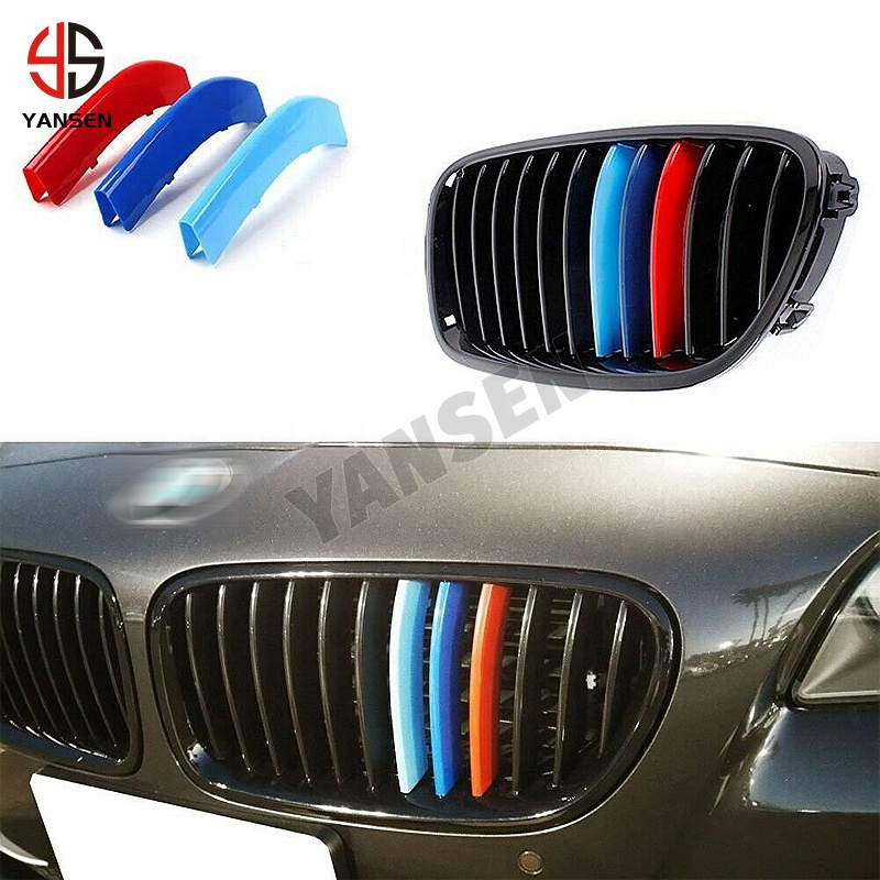 ABS M-Color 12 бар, Спортивная решетка, вставка для радиатора, обрезанная Крышка для BMW 5 серии F10 F11, комплект для корпуса