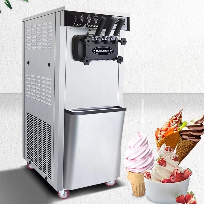 Factory Sales 18L/H Soft Serve Ice Cream Machine 2+1 Flavors Professional Commercial Ice Cream Shop Use Ice Cream Machine
