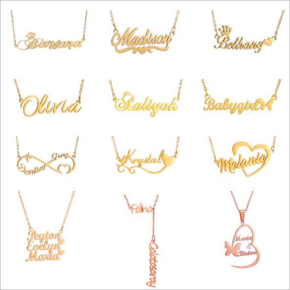 Best Selling Customized DIY Name Letter Pendant Necklace Personalized Stainless Steel Letter Necklace