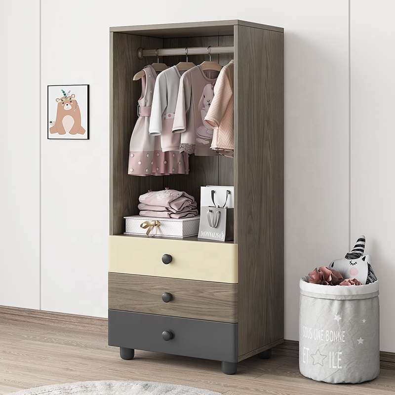 Factory Price Wooden Baby Children Small Kindergarten Storage Wardrobe