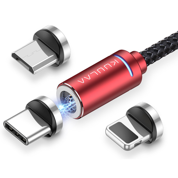 KUULAA Mini Protector 3A Магнитный многозарядный кабель 360 Type C Micro Usb Celulares Магнитный кабель для передачи данных